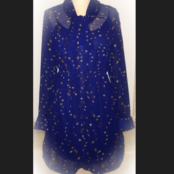 Kensie Dresses & Skirts - ⭐️4 for $15⭐️Kenzie Blue Sheer Long Sleeve Dress